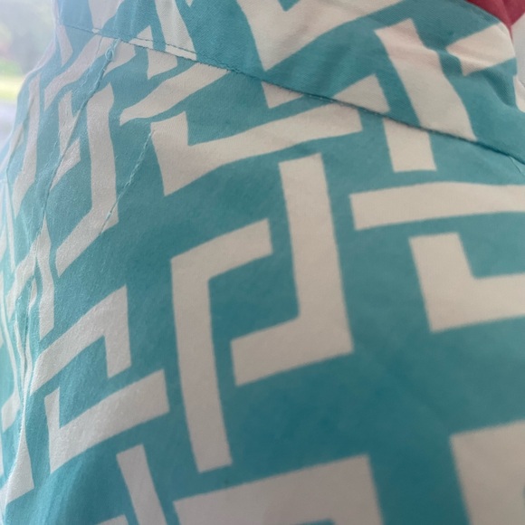 Dizzy Lizzie Dress Turquoise and White XL runs  VERY Small NWT - Picture 7 of 11